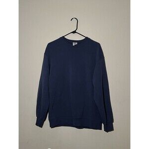 Vintage Y2K Fruit of the Loom BEST Navy Crewneck Sweatshirt Men's Large